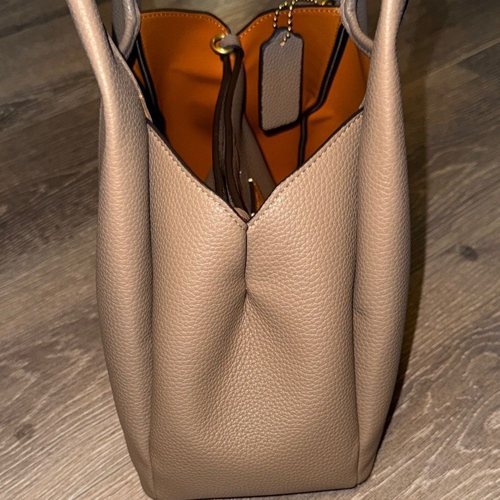 Coach Taupe Leather Shoulder Bag - Picture 8 of 14